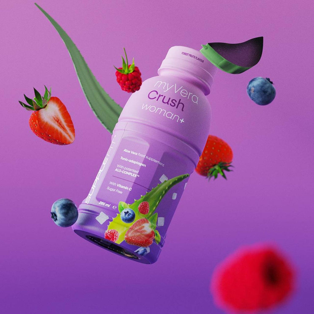 INTA004-12 - MYVERA CRUSH Woman + | Suplemento alimenticio en frascos monodosis de 285 ml (pack de 12) - 3420 ml