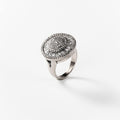 BIGAS022 - Anillo Vintage brillante de metal rodiado