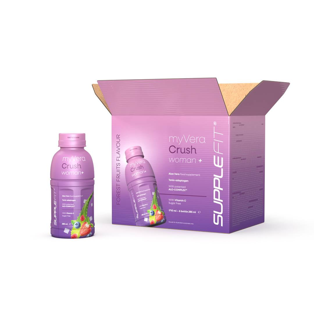 INTA004-06 - MYVERA CRUSH Woman + | Suplemento alimenticio en frascos monodosis de 285 ml (pack de 6) - 1710 ml